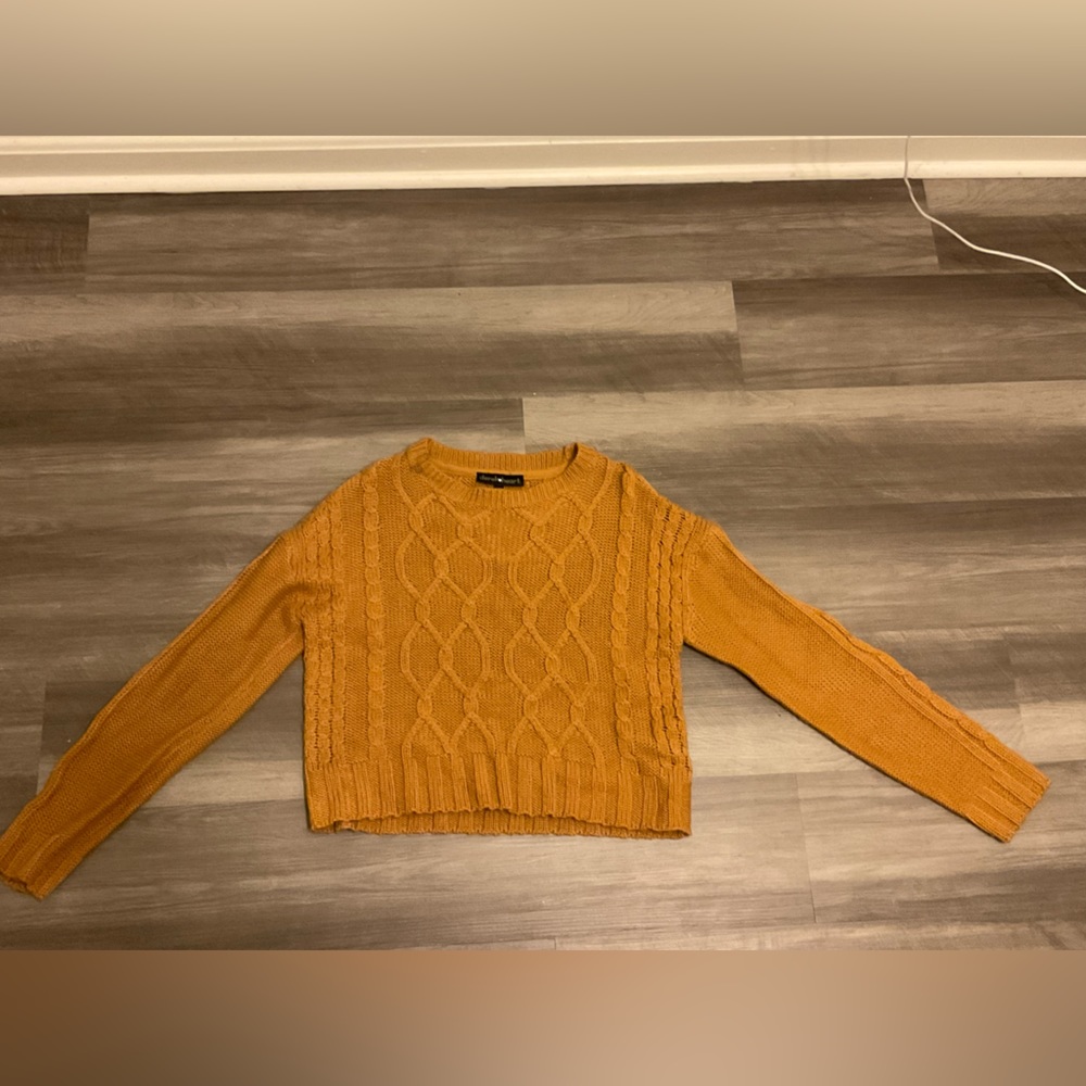 Yellow Crop Sweater, Medium
